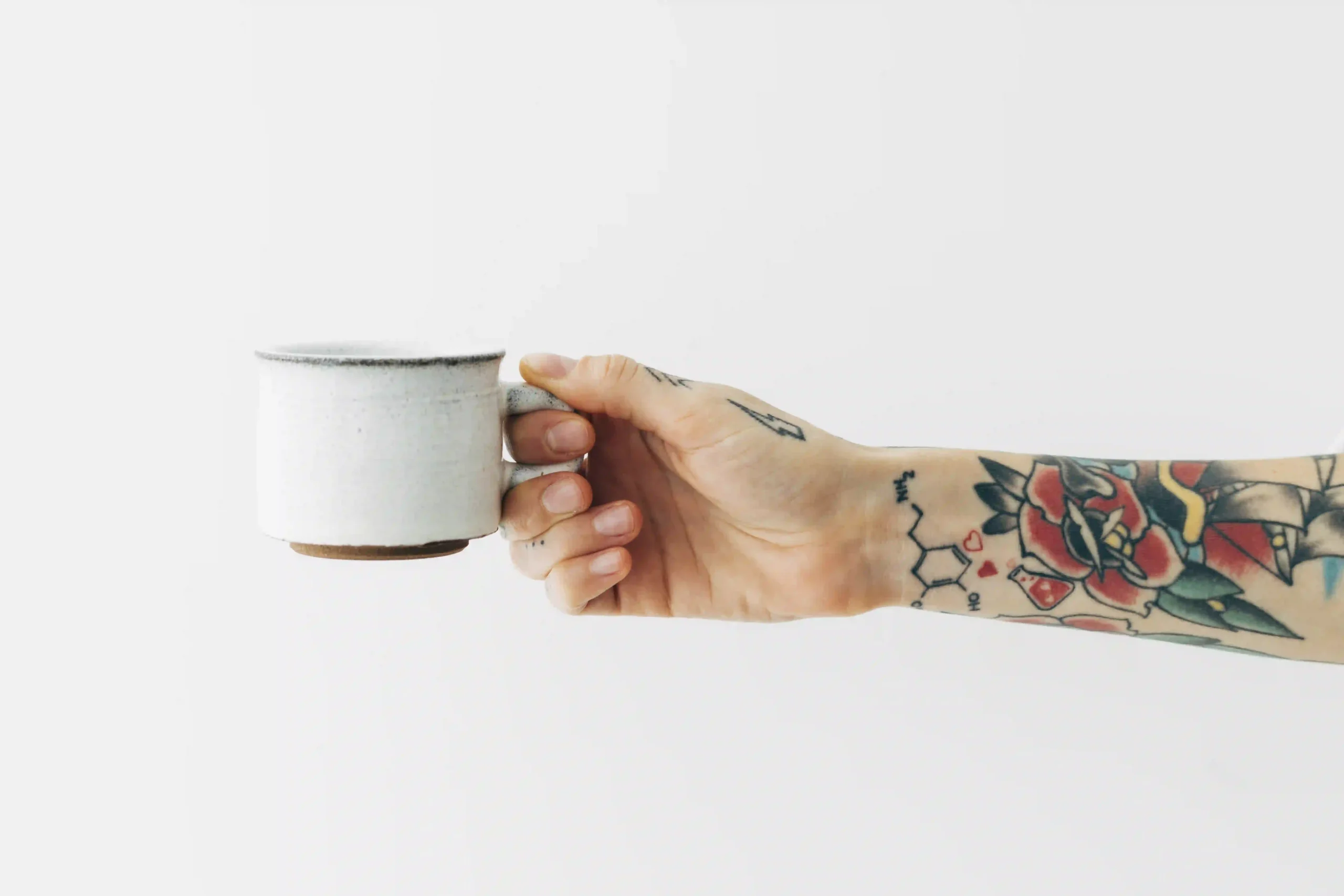 A cup of milk for remove a tattoo