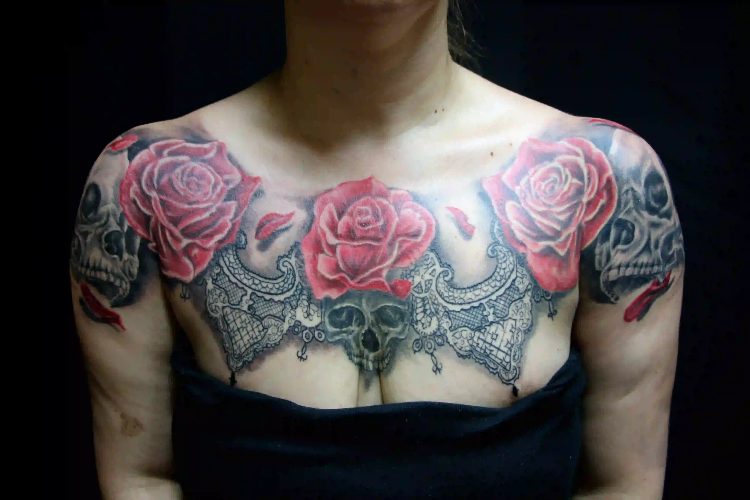 A woman with tattoo.