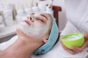 A girl having spa.